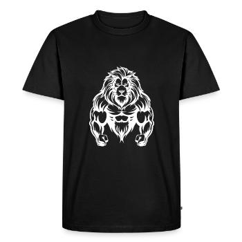 Muscles Lion - T-shirt Premium bio Homme - noir - Devant - Nico (187cm)