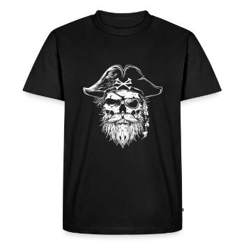Crâne de pirate - T-shirt Premium bio Homme - noir - Devant - Nico (187cm)