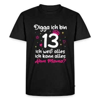 Digga J’ai 13 ans Je peux tout faire 13e anniversaire - T-shirt Premium bio Homme - noir - Devant - Nico (187cm)
