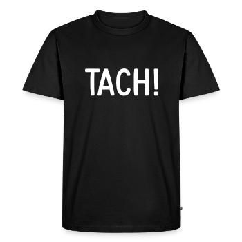 Tach Dialecte berlinois Berlinisch Tach - T-shirt Premium bio Homme - noir - Devant - Nico (187cm)