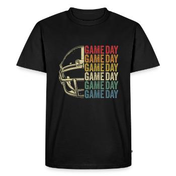 Retro Football Gameday Football américain - T-shirt Premium bio Homme - noir - Devant - Nico (187cm)