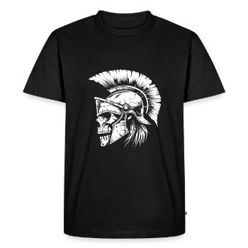 Gladiateur Spartiate Crâne Sparte - T-shirt Premium bio Homme - noir - Devant - Nico (187cm)