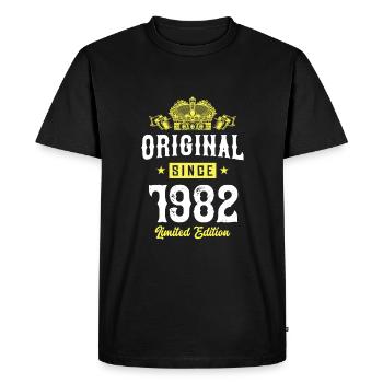1982 Limited Edition - Men's Premium Organic T-Shirt - black - Front - Nico (187cm)