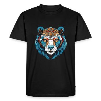 tête d’ours polaire ours polaire - T-shirt Premium bio Homme - noir - Devant - Nico (187cm)