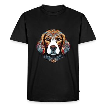 Beagle Dog Portrait Head - Men's Premium Organic T-Shirt - black - Front - Nico (187cm)