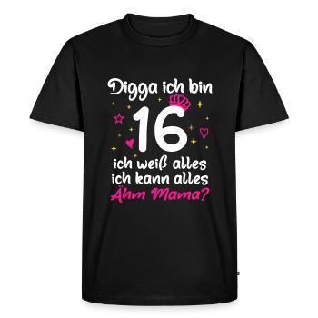 16ème anniversaire Fille Digga J’ai 16 ans - T-shirt Premium bio Homme - noir - Devant - Nico (187cm)