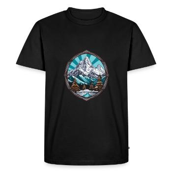 Alps Ski Mountain - Men's Premium Organic T-Shirt - black - Front - Nico (187cm)