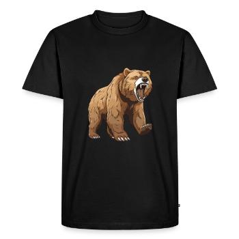 Bear Animal - Men's Premium Organic T-Shirt - black - Front - Nico (187cm)