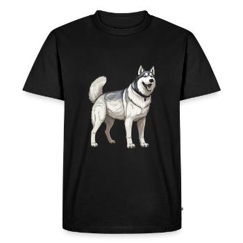 chien husky - T-shirt Premium bio Homme - noir - Devant - Nico (187cm)