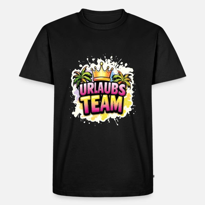 Urlaubs Team Meer - Männer Premium Bio T-Shirt - Schwarz