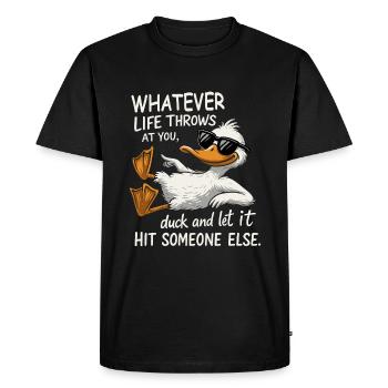 Funny Duck Let It Hit Someone Else - T-shirt Premium bio Homme - noir - Devant - Nico (187cm)