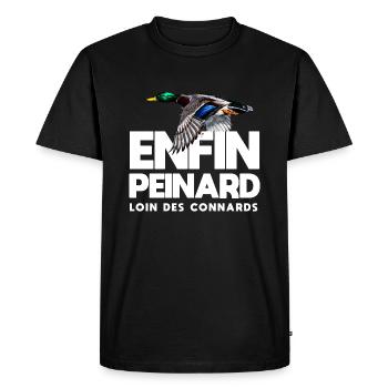 Enfin peinard chasseur cadeau drôle chasse canard - T-shirt Premium bio Homme - noir - Devant - Nico (187cm)