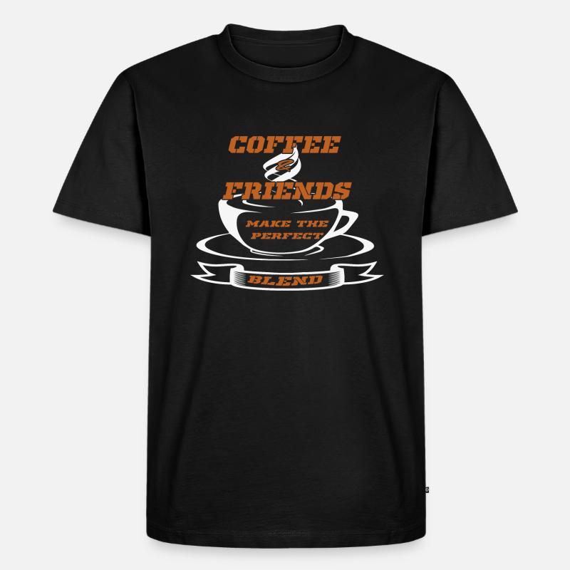 Kaffee Freunde Kaffeetrinker Kaffee trinken - Männer Premium Bio T-Shirt - Schwarz