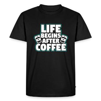 Coffee Espresso Morning Coffee Drinker Americano - T-shirt Premium bio Homme - noir - Devant - Nico (187cm)