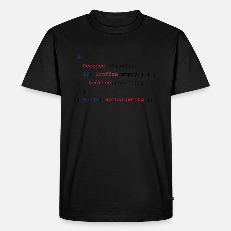 Code Coffee Refill Programming v2 - Männer Premium Bio T-Shirt - Schwarz