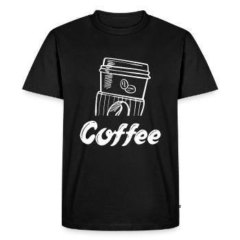 Tasse à café Café Café à emporter - T-shirt Premium bio Homme - noir - Devant - Nico (187cm)