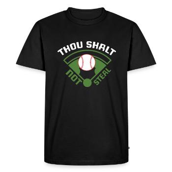 Baseball Baseball Bat Catch Ball - T-shirt Premium bio Homme - noir - Devant - Nico (187cm)