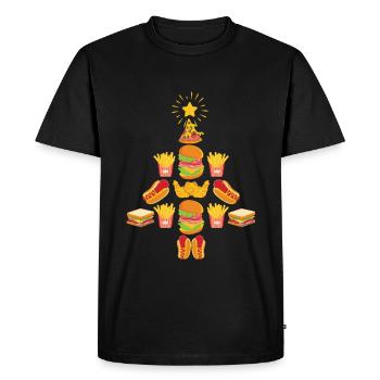 Arbre de Noël de restauration rapide - T-shirt Premium bio Homme - noir - Devant - Nico (187cm)