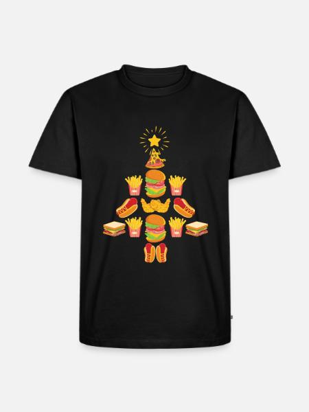 Fast Food Christmas Tree - Men's Premium Organic T-Shirt - black