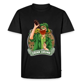 St Paddy's St Patricksday St Patrick Day - Men's Premium Organic T-Shirt - black - Front - Nico (187cm)