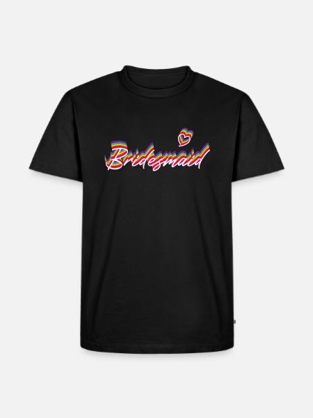 Bridesmaid Rainbow Shadow, White - Männer Premium Bio T-Shirt - Schwarz