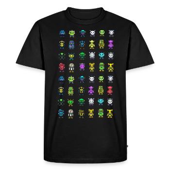 Motif de robot mignon - T-shirt Premium bio Homme - noir - Devant - Nico (187cm)