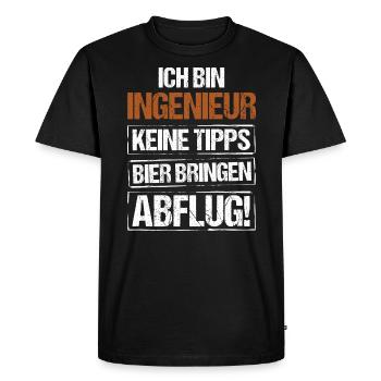 I'm an engineer - bring beer and take off - Men's Premium Organic T-Shirt - black - Front - Nico (187cm)
