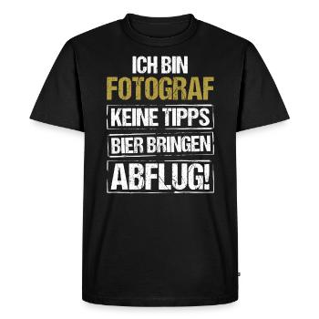Je suis photographe - apporte de la bière et décolle - T-shirt Premium bio Homme - noir - Devant - Nico (187cm)