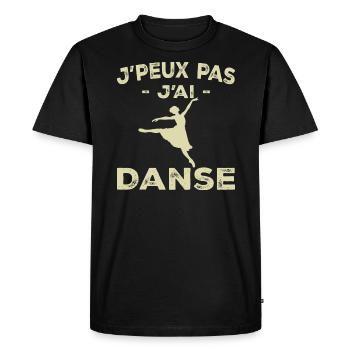 Je Peux Pas J'ai Danse - Femme Cadeau - T-shirt Premium bio Homme - noir - Devant - Nico (187cm)