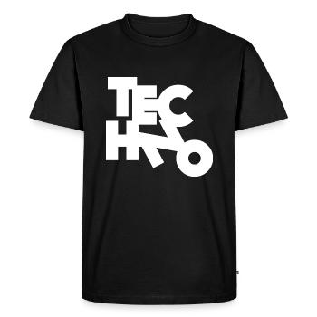 Techno - T-shirt Premium bio Homme - noir - Devant - Nico (187cm)