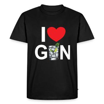 Gin Alcohol Love Cocktail Party Gift - Men's Premium Organic T-Shirt - black - Front - Nico (187cm)