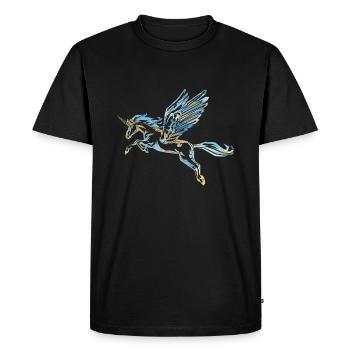 PEGASUS UNICORN - or bleu - T-shirt Premium bio Homme - noir - Devant - Nico (187cm)