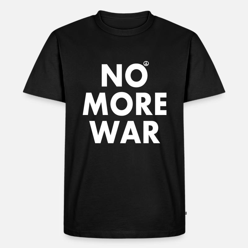 No more war - Männer Premium Bio T-Shirt - Schwarz