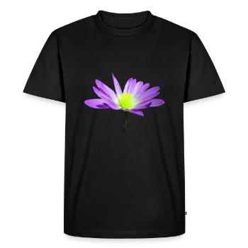 fleur violette magique, fleur, nature - T-shirt Premium bio Homme - noir - Devant - Nico (187cm)