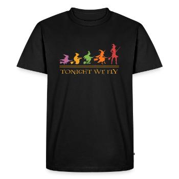 Witch Evolution Halloween Witches tonight we fly - Men's Premium Organic T-Shirt - black - Front - Nico (187cm)
