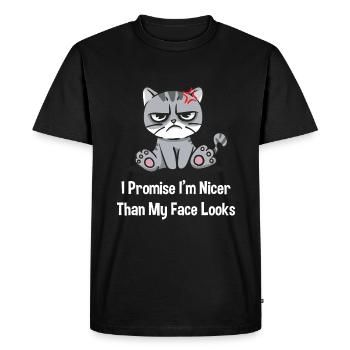 I am more beautiful than my face looks sarcastic - Men's Premium Organic T-Shirt - black - Front - Nico (187cm)