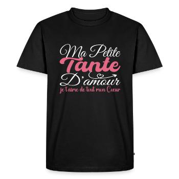 Cadeau tante d'amour, meilleure tante je t'aime - T-shirt Premium bio Homme - noir - Devant - Nico (187cm)