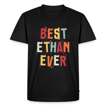 Meilleur Ethan Jamais Rétro Prénom Texte Dire - T-shirt Premium bio Homme - noir - Devant - Nico (187cm)