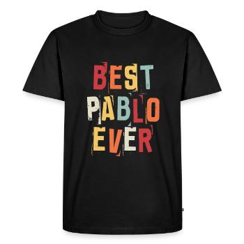 Best Pablo Ever Retro First Name Text Saying - Men's Premium Organic T-Shirt - black - Front - Nico (187cm)