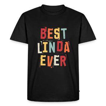 Meilleur Linda jamais rétro Prénom Texte Dire - T-shirt Premium bio Homme - noir - Devant - Nico (187cm)