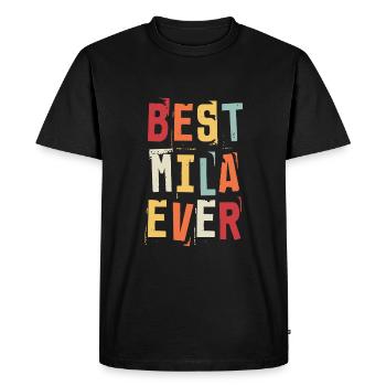 Meilleur Mila jamais rétro Prénom Texte Disant - T-shirt Premium bio Homme - noir - Devant - Nico (187cm)