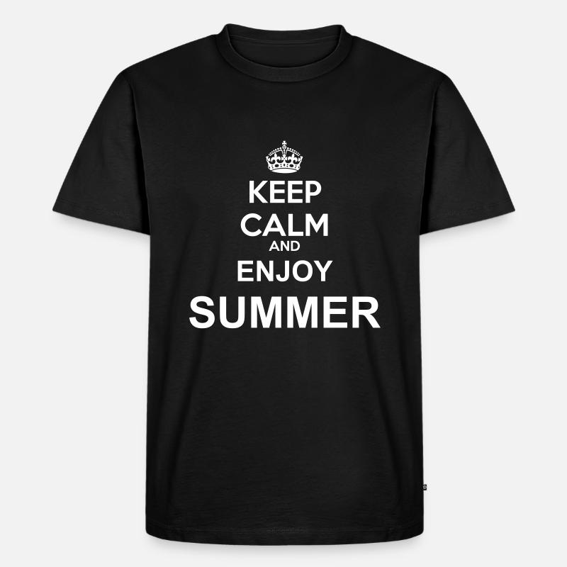 keep calm enjoy summer - Männer Premium Bio T-Shirt - Schwarz