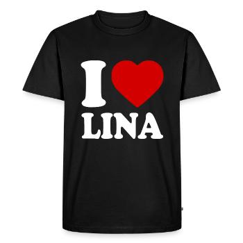 I love lina - T-shirt Premium bio Homme - noir - Devant - Nico (187cm)