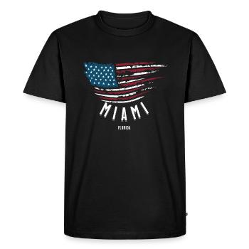 Miami - T-shirt Premium bio Homme - noir - Devant - Nico (187cm)