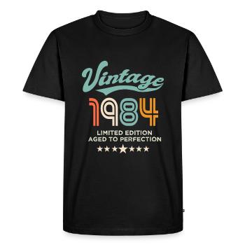 Born in 1984 Birthday 1984, 40 years old - Men's Premium Organic T-Shirt - black - Front - Nico (187cm)