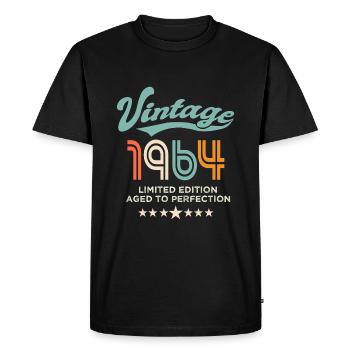 Born in 1964 Birthday 1964 60 years old - Men's Premium Organic T-Shirt - black - Front - Nico (187cm)