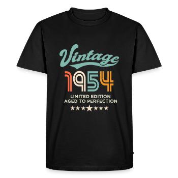 Né en 1954 Anniversaire 1954 70 ans - T-shirt Premium bio Homme - noir - Devant - Nico (187cm)
