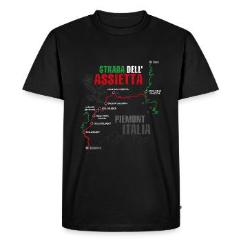 Route de crête d’Assietta | Strada dell’Assietta - T-shirt Premium bio Homme - noir - Devant - Nico (187cm)