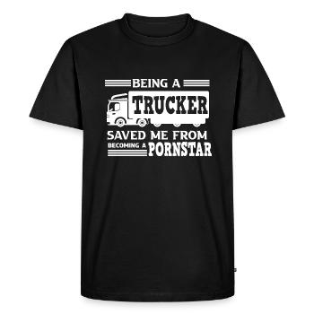 Truck Driver Motorists Motor vehicles - Men's Premium Organic T-Shirt - black - Front - Nico (187cm)