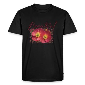 Beautiful Athena Flowers - Men's Premium Organic T-Shirt - black - Front - Nico (187cm)